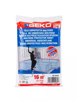 Telo Coprituttto Multiuso Geko - 4x4 m - 16 mq - 230/240 g - 100/314 (Trasparente Conf. 3)