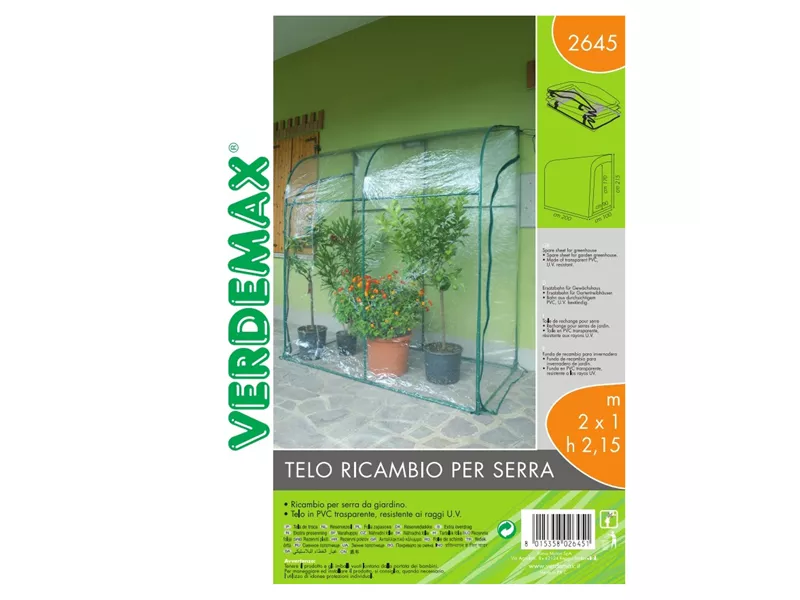 Telo di Ricambio per Serra a Parete Oleander Verdemax - 200x100x215 cm - 2645 (Trasparente) Telo di Ricambio per Serra a Parete Oleander Verdemax - 200x100x215 cm - 2645 (Trasparente)
