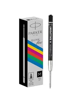 Refill in Plastica per Penna a Sfera QuinkFlow Parker Pen - Media - 2168602 (Nero Conf. 20)