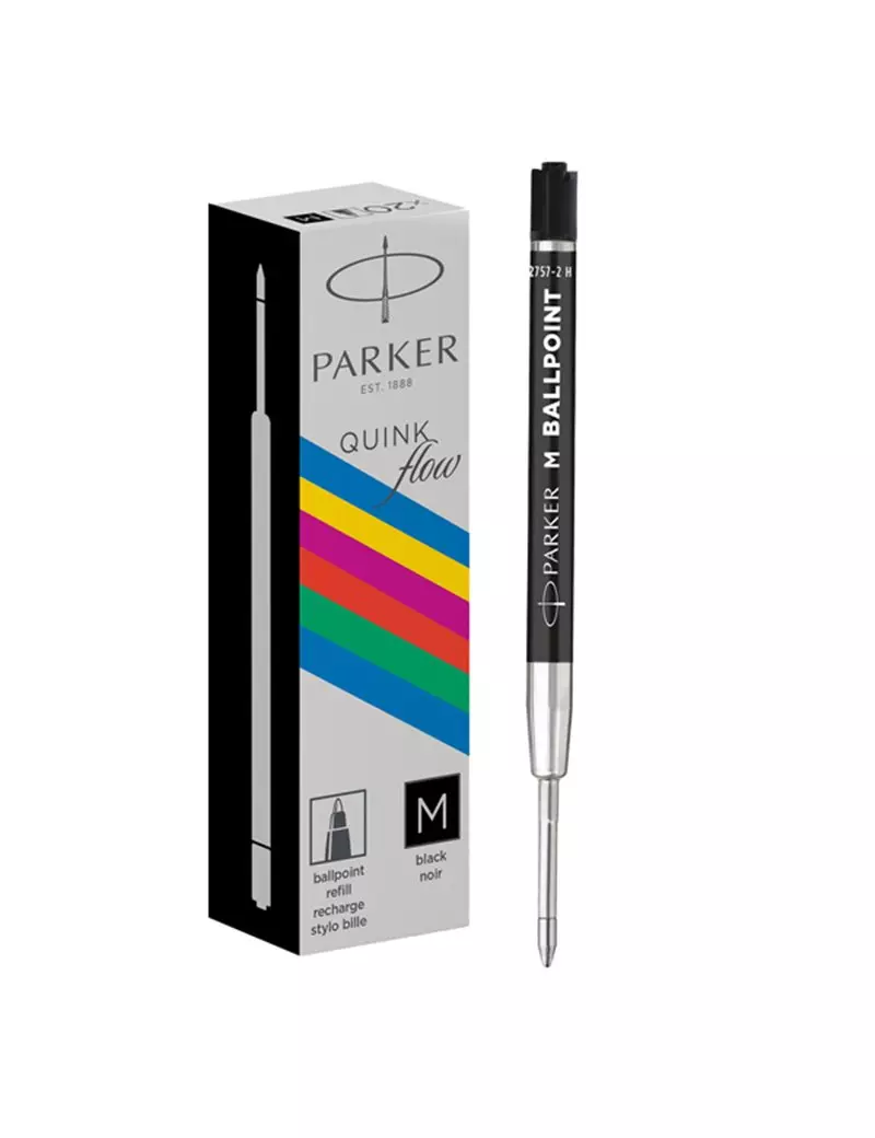 Refill in Plastica per Penna a Sfera QuinkFlow Parker Pen - Media - 2168602 (Nero Conf. 20) Refill in Plastica per Penna a Sfera QuinkFlow Parker Pen - Media - 2168602 (Nero Conf. 20)