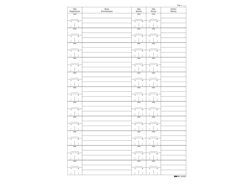 Registro Nomina/Revoca Amministratore Edipro - 21x29,7 cm - 16 Pagine - E2527