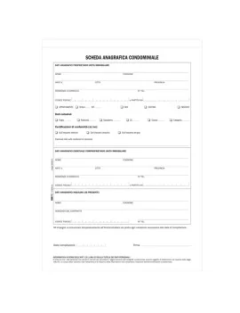 Modello Scheda Anagrafica Condominiale Edipro - 21x29,7 cm - Doppia Copia - E9090