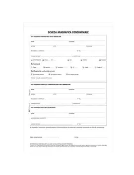 Modello Scheda Anagrafica Condominiale Edipro - 21x29,7 cm - Doppia Copia - E9090