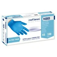 Guanti in Nitrile Ultrasottili non Talcati N80 Reflexx - Taglia XS - N80B/XS (Azzurro Conf. 100)