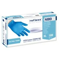 Guanti in Nitrile Ultrasottili non Talcati N80 Reflexx - Taglia XL - N80B/XL (Azzurro Conf. 100)