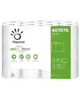 Carta Igienica BioTech Papernet - 2 Veli - 180 Strappi - 407575 (Conf. 24)