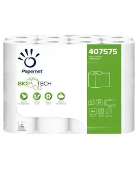 Carta Igienica BioTech Papernet - 2 Veli - 180 Strappi - 407575 (Conf. 24)