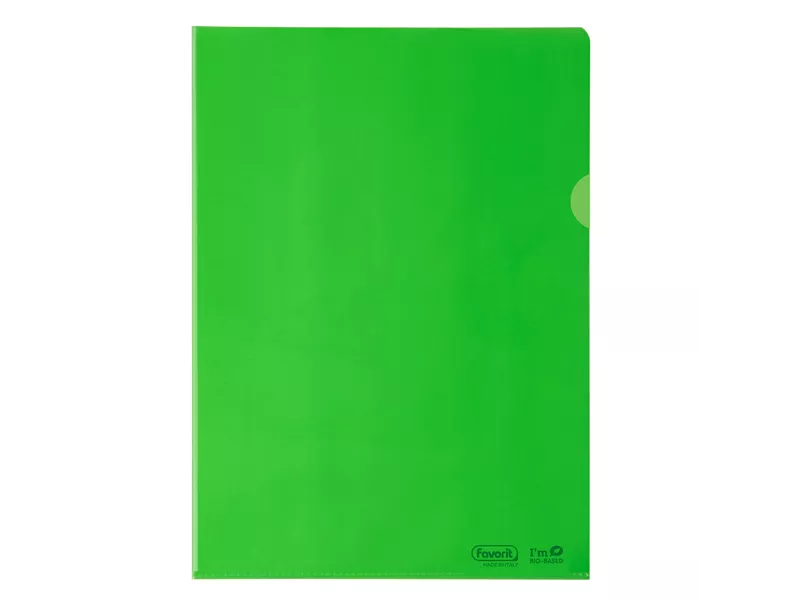 Cartellina a L PE Bio-Based Favorit - 22x30 cm - Superior Liscia - 400182396 (Verde Conf. 25)