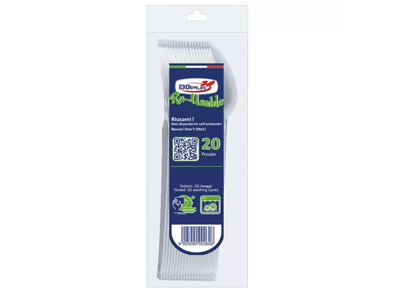 Cucchiaio Compact Reuse DOpla - 18 cm - 03659 (Trasparente Conf. 20)