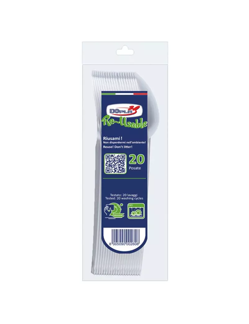 Cucchiaio Compact Reuse DOpla - 18 cm - 03659 (Trasparente Conf. 20) Cucchiaio Compact Reuse DOpla - 18 cm - 03659 (Trasparente Conf. 20)