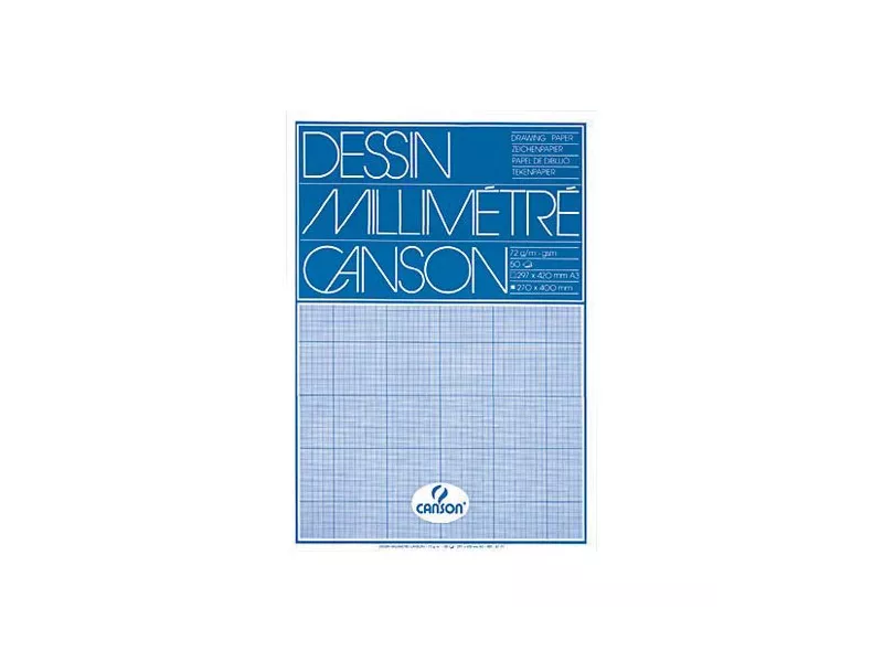 Carta Opaca Millimetrata Canson - A4 - 72 g - C200005812 (Bianco e Arancione)