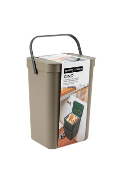 Pattumiera per Rifiuti Organici Gino Perfetto - 24x19x35,5 cm - 12 Litri - 29126 (Marrone)
