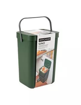 Pattumiera per Rifiuti Organici Gino Perfetto - 24x19x35,5 cm - 12 Litri - 29125 (Verde Bosco)