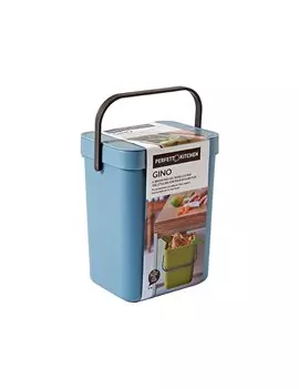 Pattumiera per Rifiuti Organici Gino Perfetto - 21x14,5x24,5 cm - 5 Litri - 29101 (Azzurro)