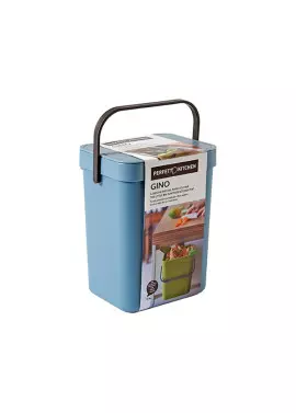 Pattumiera per Rifiuti Organici Gino Perfetto - 21x14,5x24,5 cm - 5 Litri - 29101 (Azzurro)