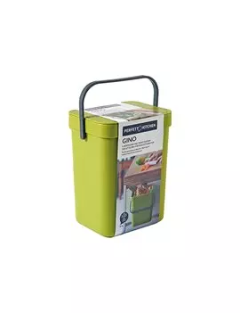 Pattumiera per Rifiuti Organici Gino Perfetto - 21x14,5x24,5 cm - 5 Litri - 29100 (Verde)