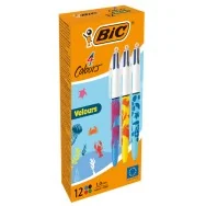 Penna a Sfera a Scatto 4 Colours Velours Bic - 1 mm - 9672771 (Fantasia Conf. 12)