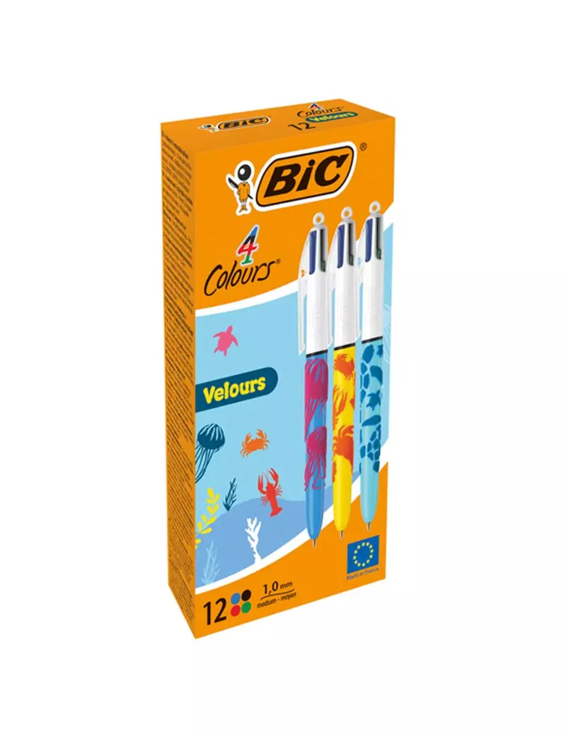 Penna a Sfera a Scatto 4 Colours Velours Bic - 1 mm - 9672771 (Fantasia Conf. 12) Penna a Sfera a Scatto 4 Colours Velours Bic - 1 mm - 9672771 (Fantasia Conf. 12)