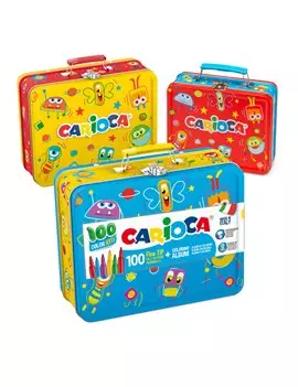 Valigetta Pennarelli Color Kit Carioca - con Album da Colorare - 42500 (Assortiti Conf. 100)