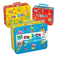 Valigetta Pennarelli Color Kit Carioca - con Album da Colorare - 42500 (Assortiti Conf. 100)