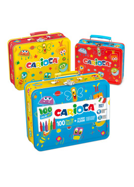 Valigetta Pennarelli Color Kit Carioca - con Album da Colorare - 42500 (Assortiti Conf. 100)