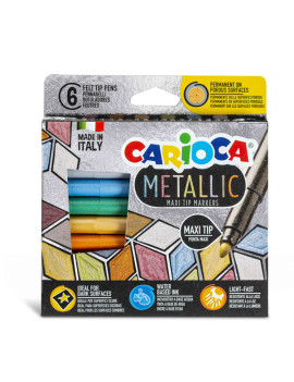 Pennarelli Metallic Maxi Carioca - 6 mm - 43161 (Assortiti Conf. 6)