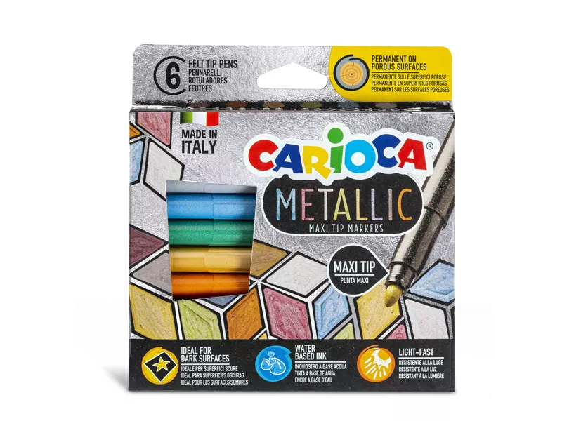 Pennarelli Metallic Maxi Carioca - 6 mm - 43161 (Assortiti Conf. 6)