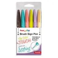 Pennarello Brush Sign Pen Trendy Pentel - 2 mm - 0022407 (Assortiti Conf. 6)