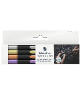 Pennarello Metallic Liner 020 Schneider - 1,2 mm - P700295 (Assortiti Conf. 4)