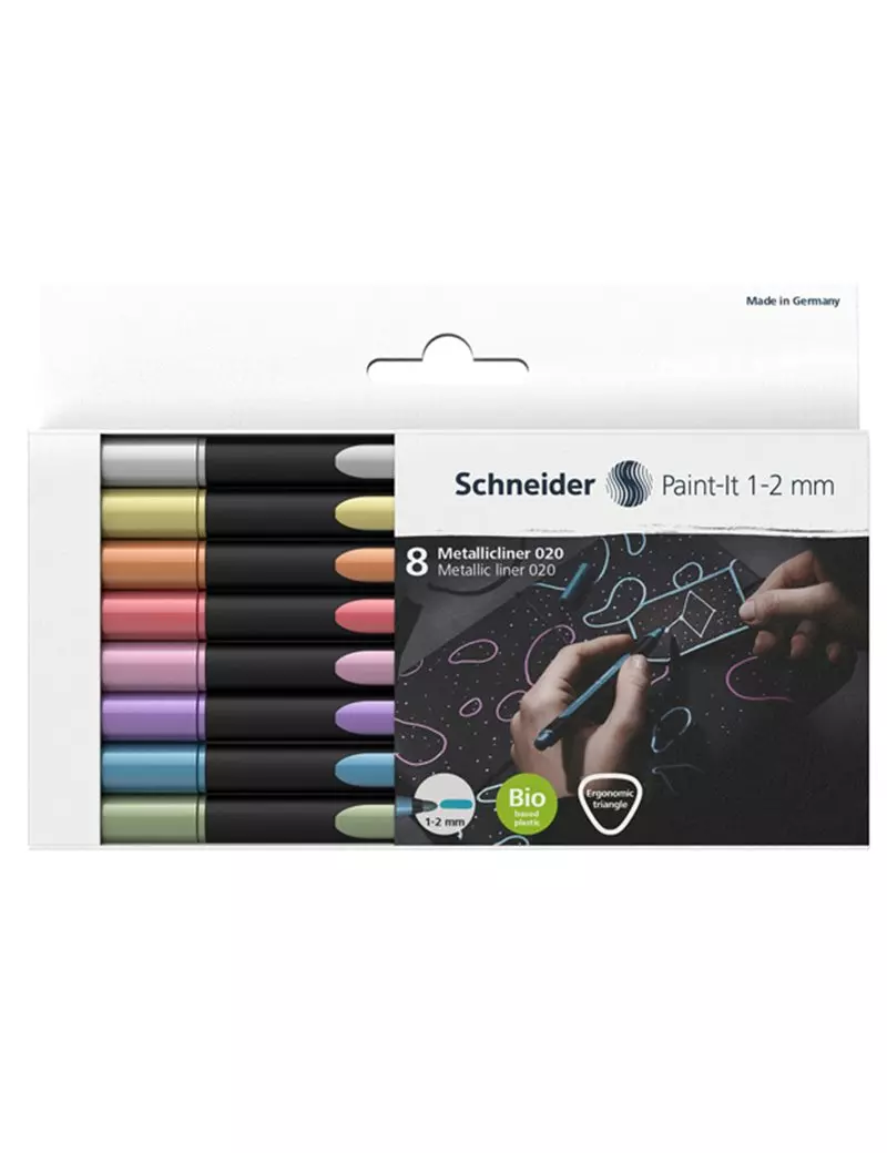 Pennarello Metallic Liner 020 Schneider - 1-2 mm - P700296 (Assortiti Conf. 8) Pennarello Metallic Liner 020 Schneider - 1-2 mm - P700296 (Assortiti Conf. 8)