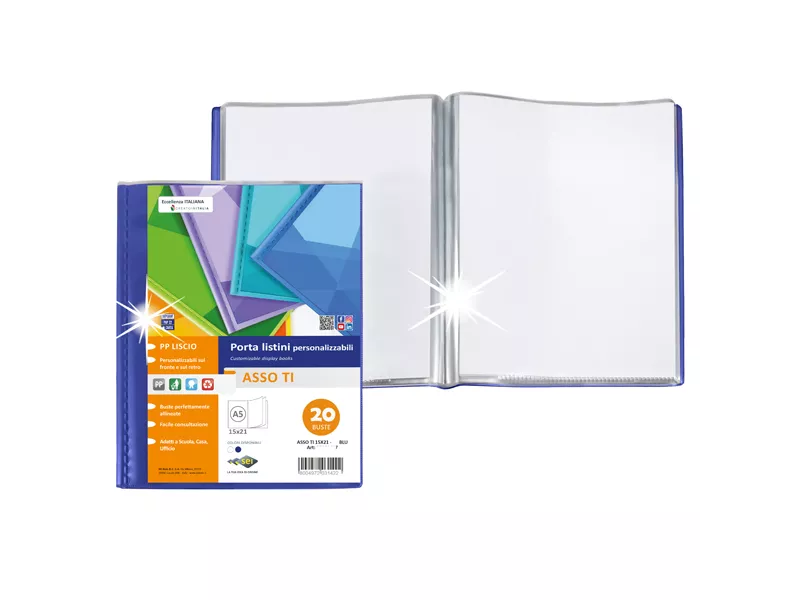 Portalistino Asso TI Sei Rota - 15x21 cm - 20 Buste - 57262007 (Blu)