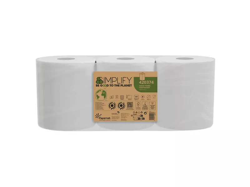Asciugamani in Rotolo Centrefeed Simplify Papernet - 2 Veli - 450 Strappi - 420374 (Conf. 3) Asciugamani in Rotolo Centrefeed Simplify Papernet - 2 Veli - 450 Strappi - 420374 (Conf. 3)