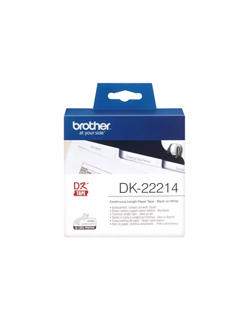 Etichette Originali Brother DK-22214 - 12 mm x 30,48 m Etichette Originali Brother DK-22214 - 12 mm x 30,48 m