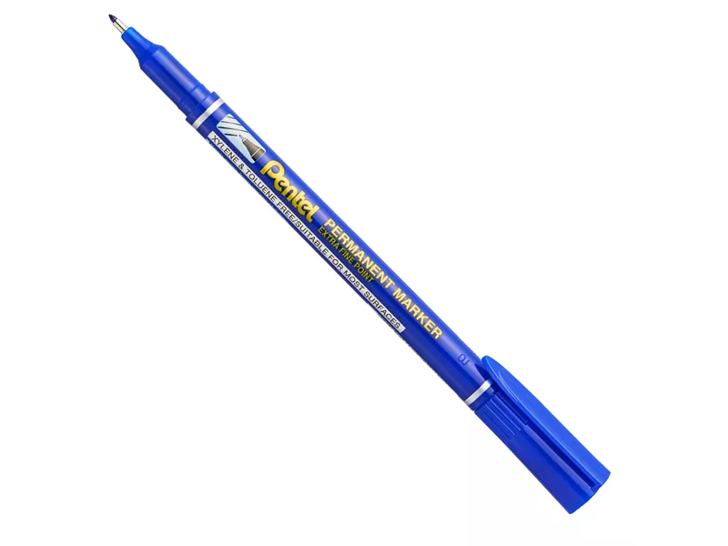Marcatore Permanente NF450 Pentel - Punta Extra Fine - 0,6 mm - NF450-C (Blu Conf. 12)