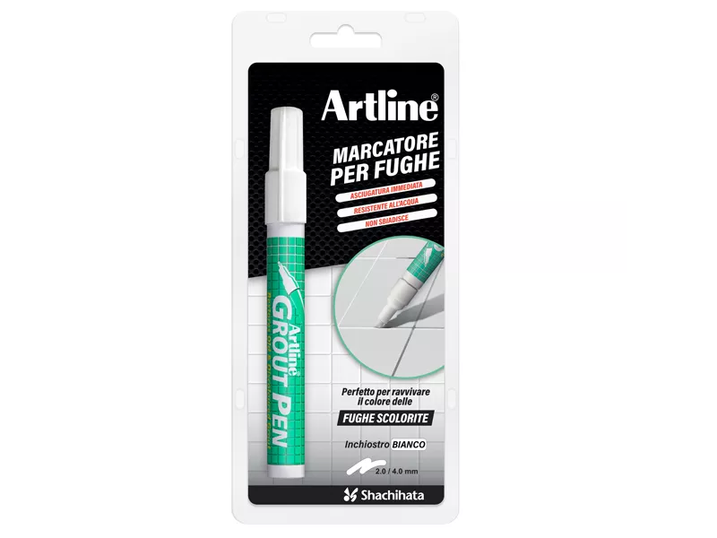 Marcatore Permanente Grout Pen Artline - Punta Scalpello - 2-4 mm - A 419 (Bianco)