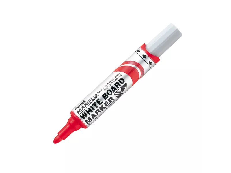 Marcatore per Lavagne Maxiflo Pentel - Punta Tonda - 6 mm - MWL5M-B (Rosso Conf. 12)