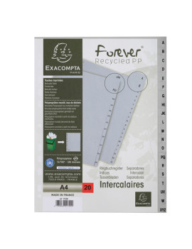 Intercalare Alfabetico in PPL Riciclato Forever Exacompta - A4 - A/Z - 1720E (Grigio)