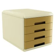 Cassettiera Vintage Caramel Arda - 29,5x38,5x28,2 cm - 4 Cassetti - 18P4PCA (Ocra)