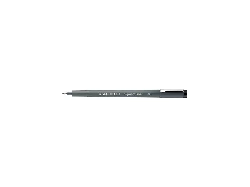 Fineliner a Punta Graduata Pigment Liner 308 Staedtler - 0,6 mm - 308069 (Nero Conf. 10)