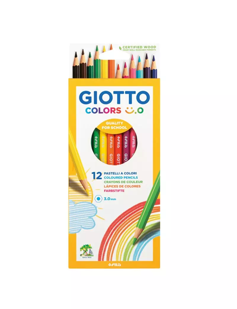 Matite Colorate Colors Giotto Fila - 3 mm - F278300 (Assortiti Conf. 12) Matite Colorate Colors Giotto Fila - 3 mm - F278300 (Assortiti Conf. 12)