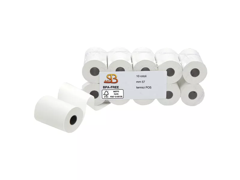 Rotolo Termico per POS Sabacart - 57 mm x 20 m - 3125057020CX (Conf. 10)