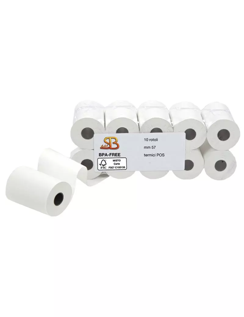 Rotolo Termico per POS Sabacart - 57 mm x 20 m - 3125057020CX (Conf. 10) Rotolo Termico per POS Sabacart - 57 mm x 20 m - 3125057020CX (Conf. 10)