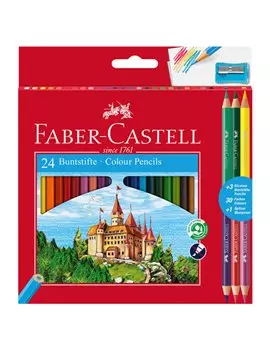 Matite Colorate Eco Il Castello Faber Castell - 3 mm - 110312 (Assortiti Conf. 24+3)