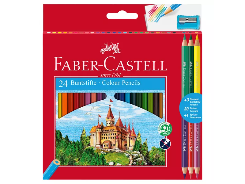 Matite Colorate Eco Il Castello Faber Castell - 3 mm - 110312 (Assortiti Conf. 24+3)