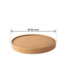 Coperchio per Bowl Zuppe Monouso SignorBio - 180-480 ml - PBL010BIO25C (Avana Conf. 25)