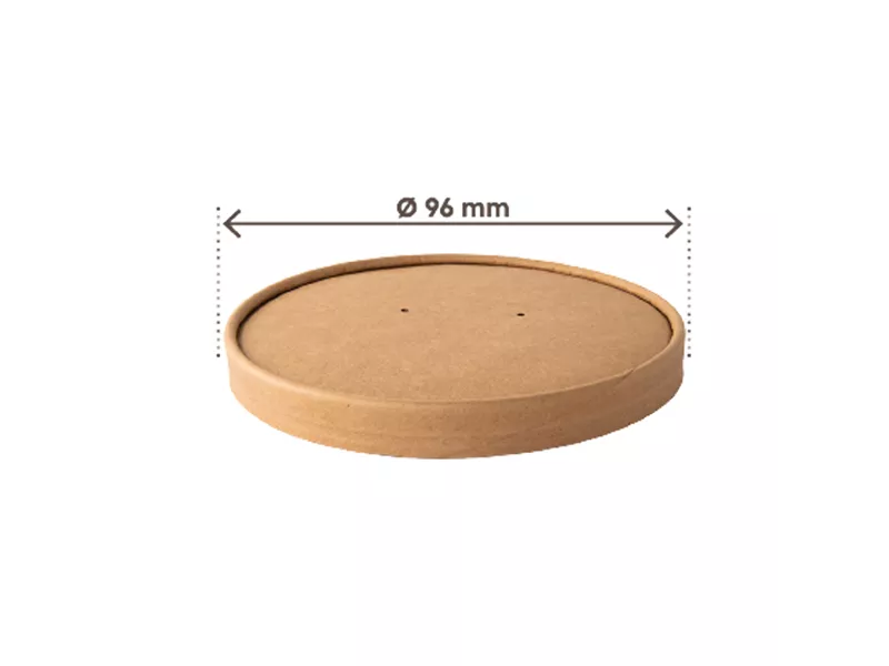 Coperchio per Bowl Zuppe Monouso SignorBio - 180-480 ml - PBL010BIO25C (Avana Conf. 25)