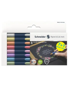 Penna Roller Metallic 050 Schneider - 0,4 mm - P700496 (Assortiti Metallici Conf. 8)