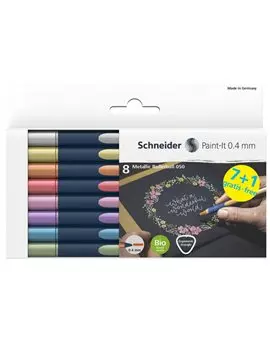 Penna Roller Metallic 050 Schneider - 0,4 mm - P700496 (Assortiti Metallici Conf. 8)