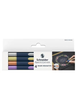 Penna Roller Metallic 050 Schneider - 0,4 mm - P700495 (Assortiti Metallici Conf. 4)