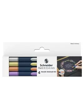 Penna Roller Metallic 050 Schneider - 0,4 mm - P700495 (Assortiti Metallici Conf. 4)